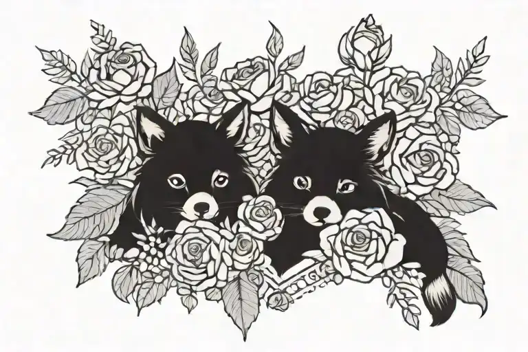Maioncoon And Rose And Heart And Flower Bouquet