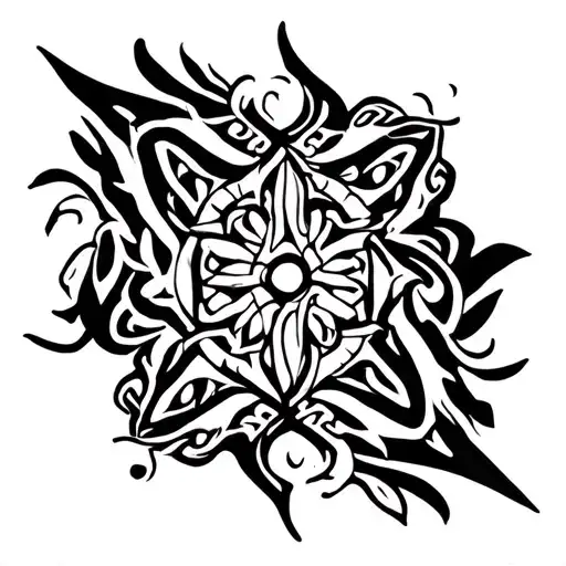 Celtic And Polynesian Black Motif