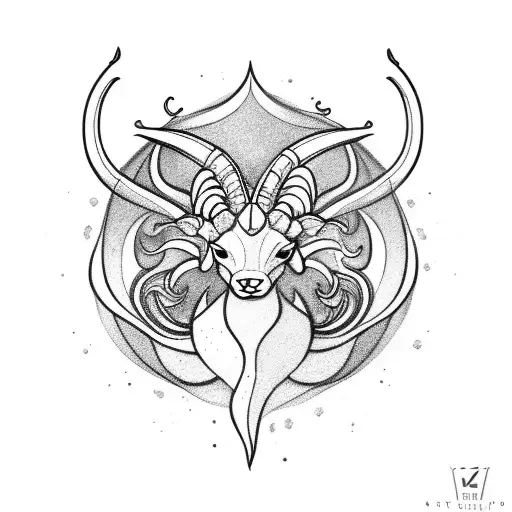 A Fierce And Powerful Capricorn Surrounded By Swirling Smoke