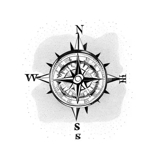 A Compass With Hiking Boots Pointing Towards A Dense Forest