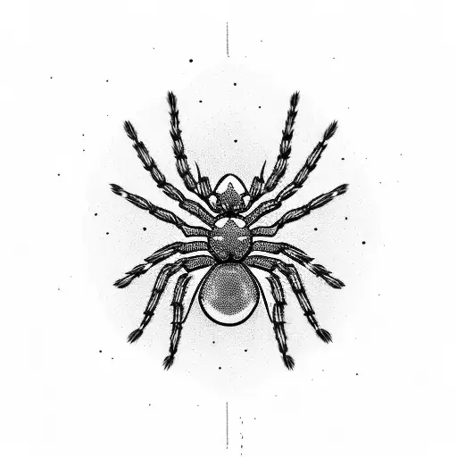 Spider With Bright And Simple Eyes Building Its Web Of The Universe