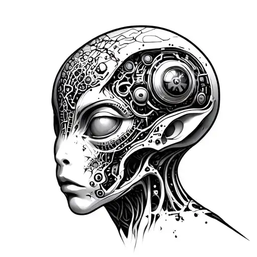 Make My Head Look Like An Alien Android Made Of Alien Organic Technology