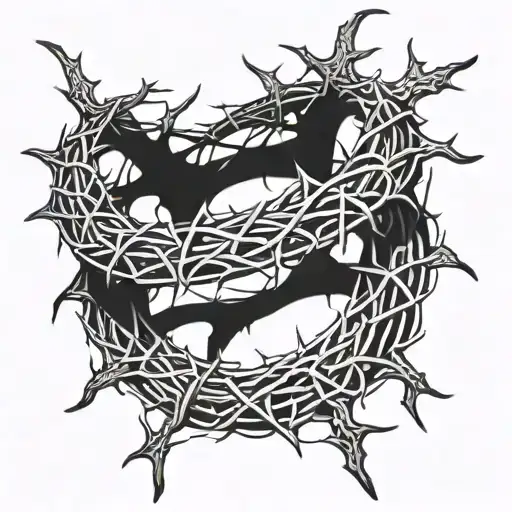 Round Crown Of Thorns And Hollow Inside