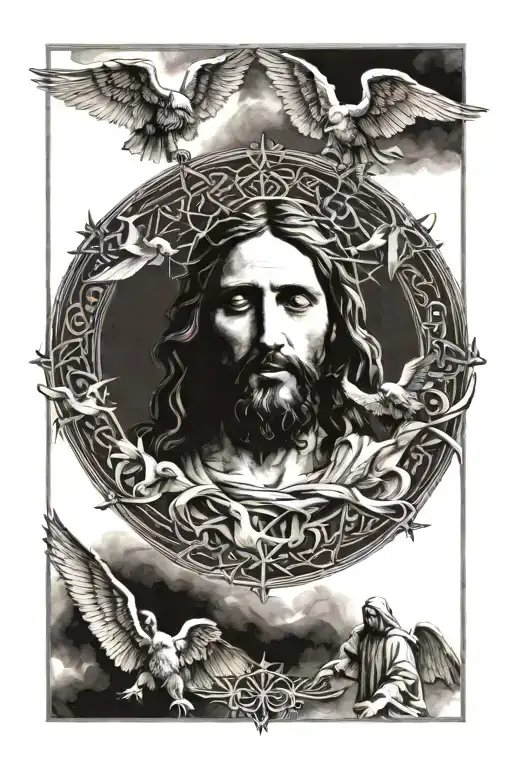 Jesus And His Angels Descending