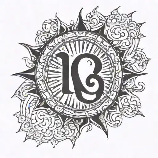 Half Sun Rays And Name Letter As Shrivansh