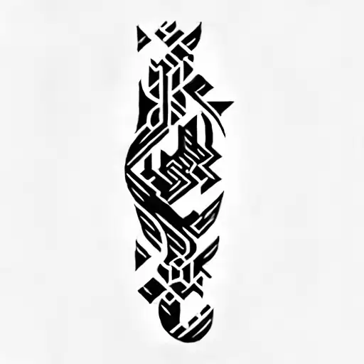 A Geometric Design On A Black Background