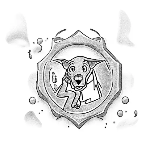 Scooby Doo Hanging Out Mystery Machine With Gun