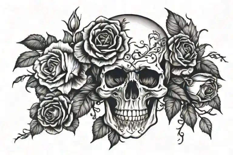 Skull And Roses Growing