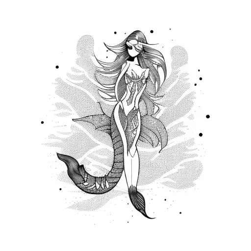 A Unique Mermaid With A Robotic Tail And A Mystical Aura