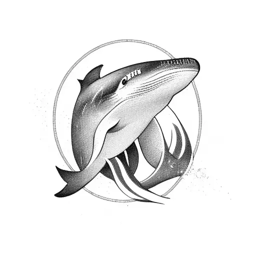 Combine The Santos Fc Logo With A Majestic Whale Swimming In The Background