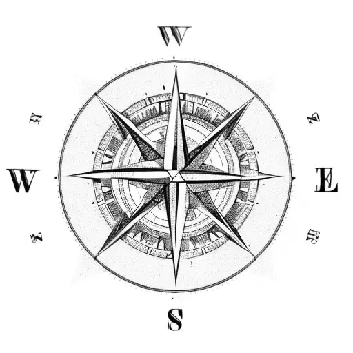A Compass Surrounded By Intricate Travel Landmarks