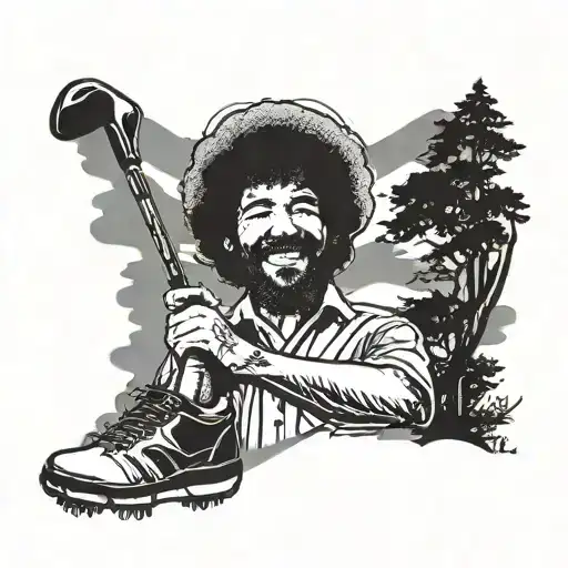 Bob Ross As Golf Caddy