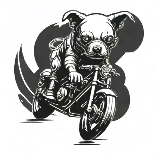 A Futuristic Cybernetic Dog Riding A Motorcycle