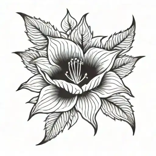 Black Red Flower Tattoo Design