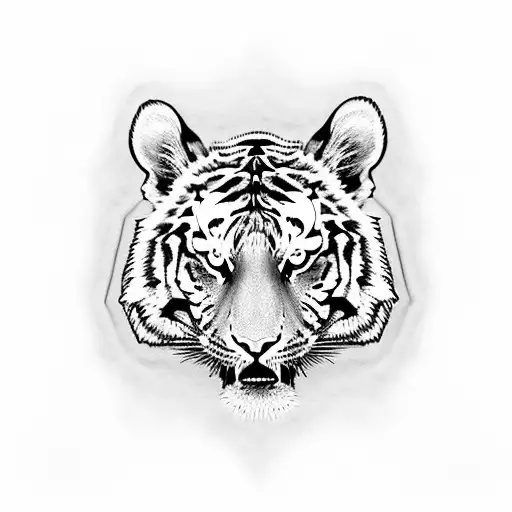 Tiger With Two Knives Crossed