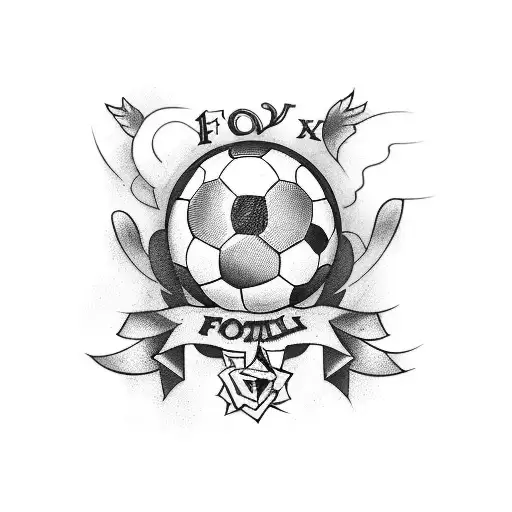 A Creative Tattoo Design That Combines The Passion For Futebol And The Love For Family