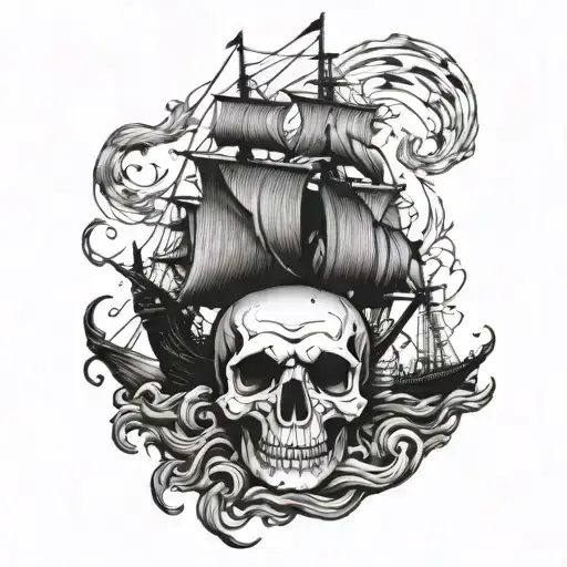 Ghost Ship With Front Skull