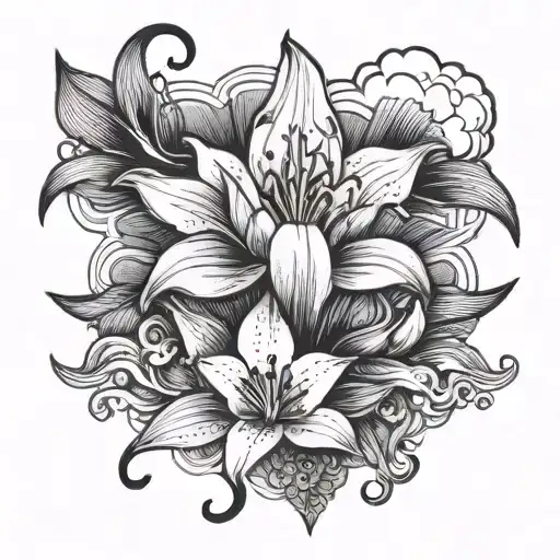 Cloud With A Lily Flower