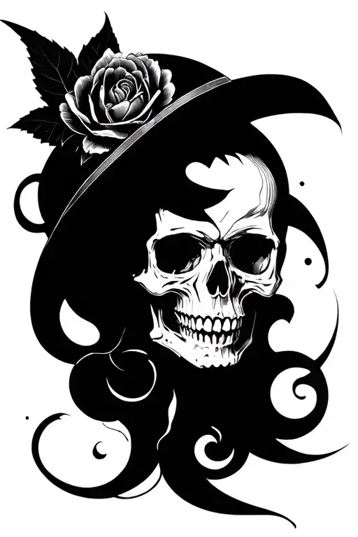 Negative Space Gothic Skull
