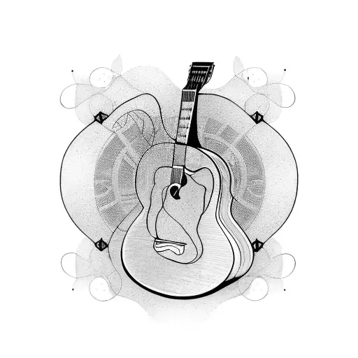 Acoustic Guitar With Some Artistic Lines