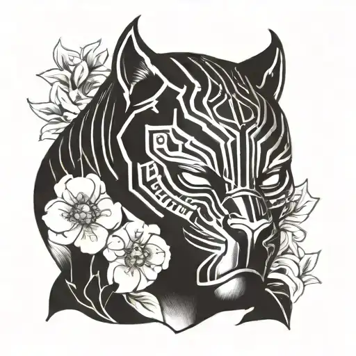 Japanese Black Panther Mask