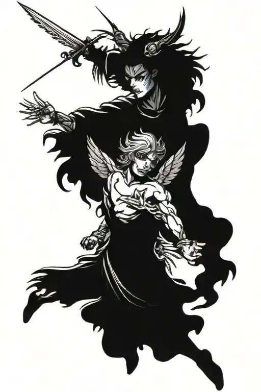 Angel Fight With A Demon