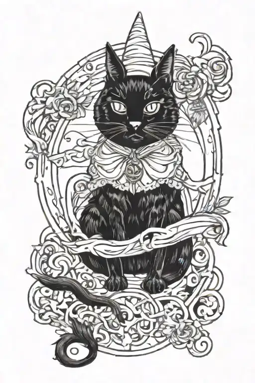 Black Cat And A Witch