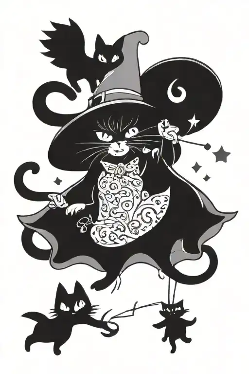 Black Cat And A Witch