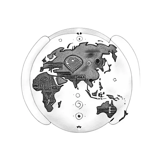 Outline Of Africa With Outline Of Sun Where Kenya Is