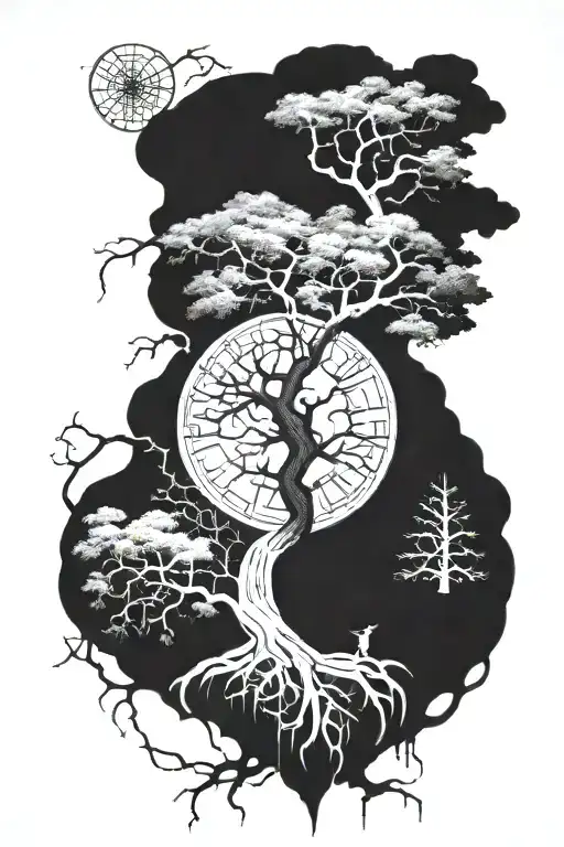 Vegvisir And Yggdrasil Tree