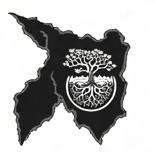 Vegvisir And Yggdrasil Tree