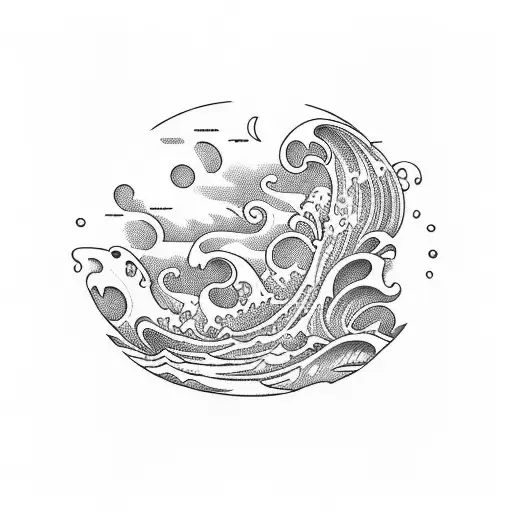 An Open Book With Ocean Waves Flowing Out Of Its Pages