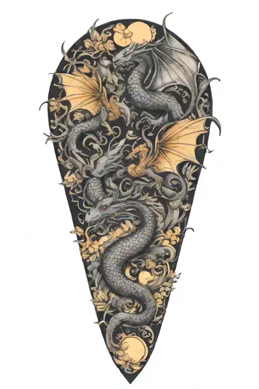 3 Dragons Flying Together