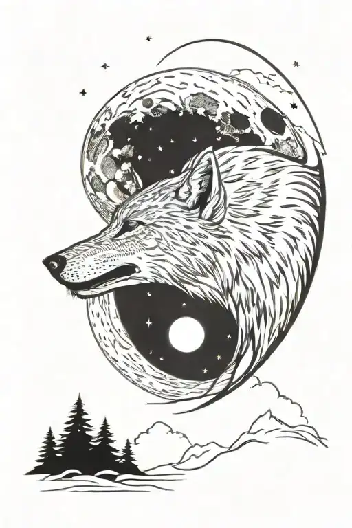 Lone Wolf Howling At The Moon