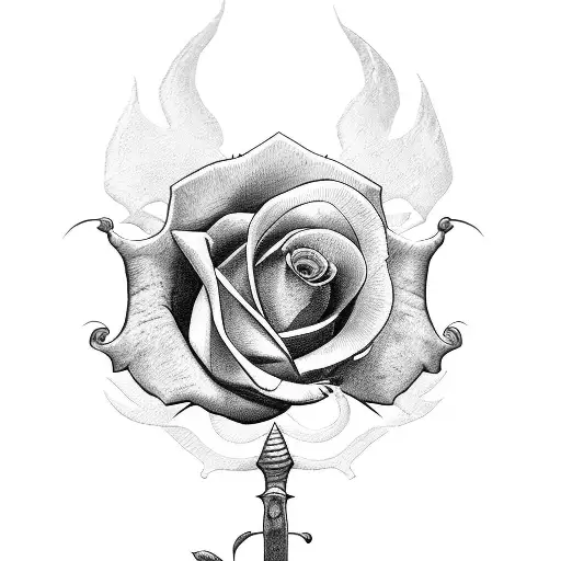 Sword With Rose Little