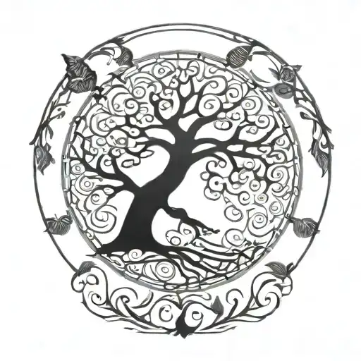 Tree Of Life Intertwined Hearts