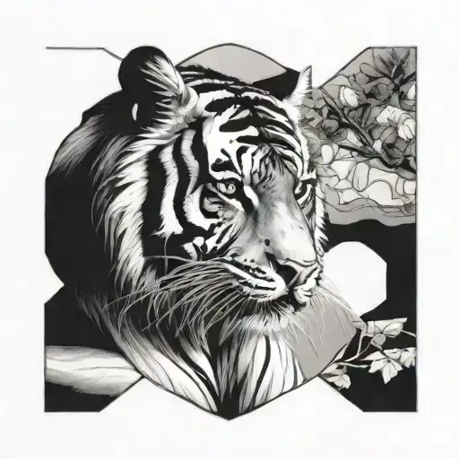 Tiger Looking Into A Mirror Reflecting Personal Development