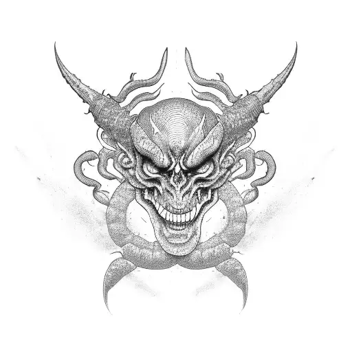 Centipede With A Demon Face