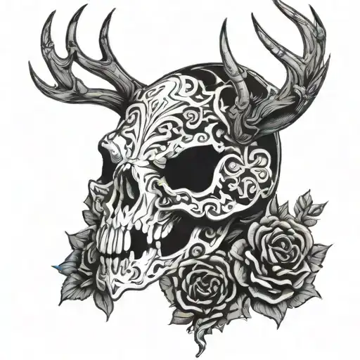 Mythosaur Skull With Throne Of Glass Deer Skull