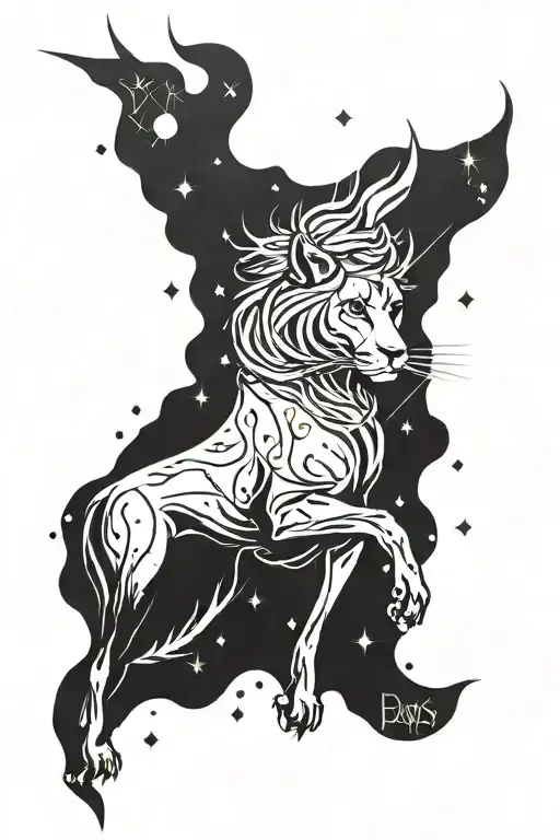 Rays Thick Line Constellation Leo Dark