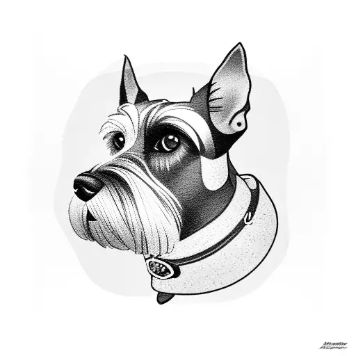 Schnauzer Dog With A Floppy Ear