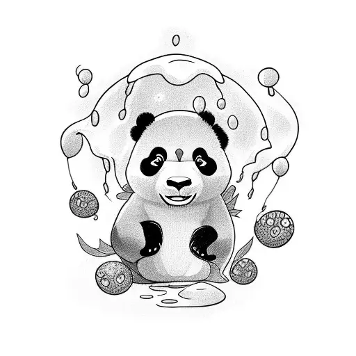 A Panda Boxing A Jellyfish