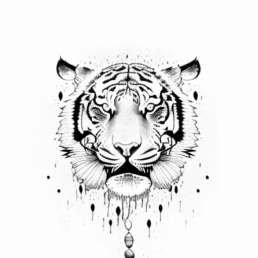 Tiger With Drooling Blood