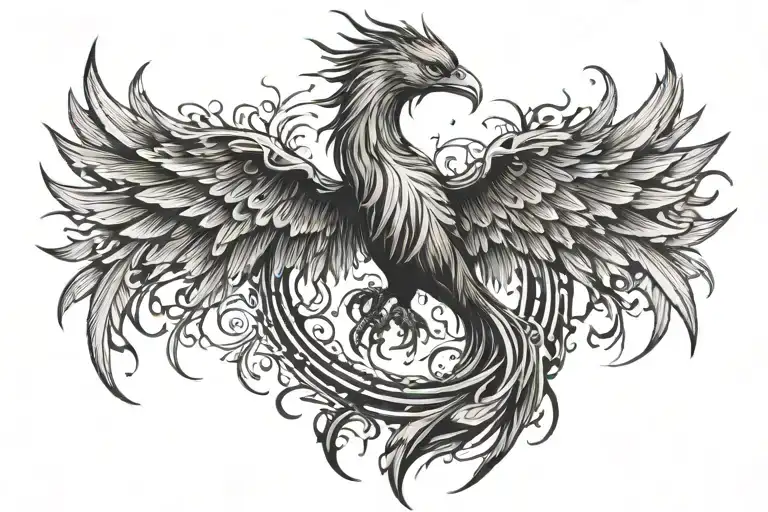 A Symbolic Tattoo Of A Phoenix Rising From The Ashes To Represent Overcoming Addiction