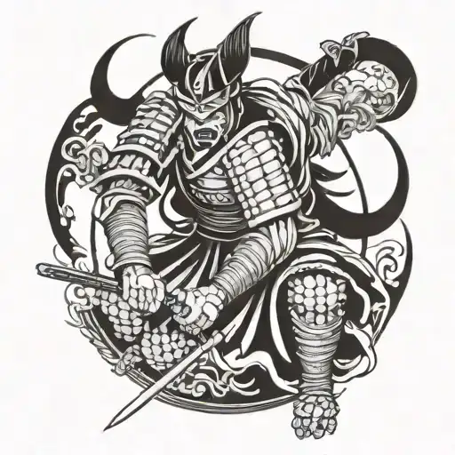 Samurai Warrior Beheading A Demon