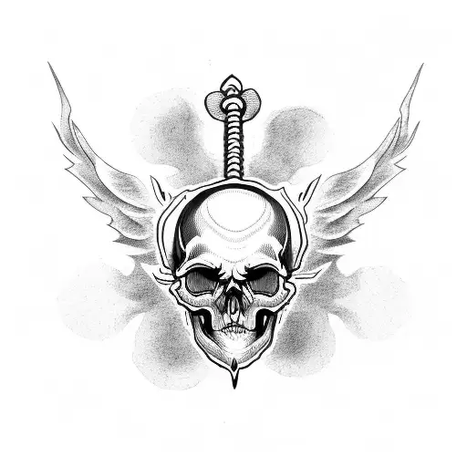 Skull With Grim Reaper