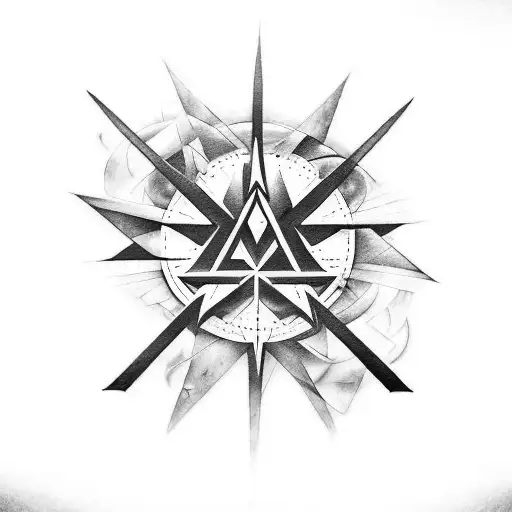 A Black And Grey Tattoo Of A Linkin Park Logo With Dream-like Background