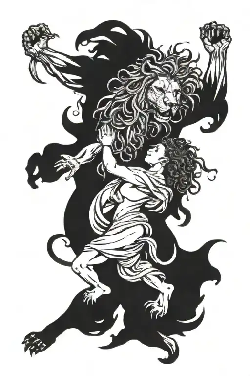 Lion And Virgin Maiden Dancing