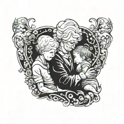 Love Of Grandmother And Grandson