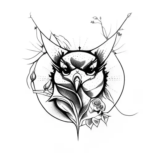 A Sparrow Bird Holding A Bleeding Rose